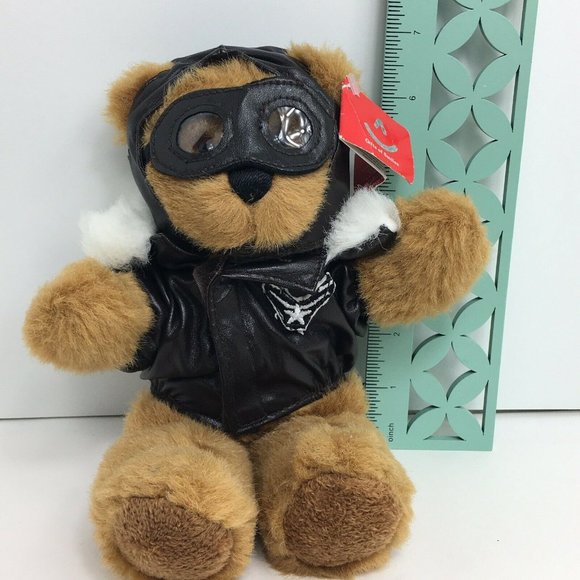 Aurora Smithsonian Institution Aviator Teddy Bear Brown Stuffed Animal 10" Fly - Picture 10 of 12